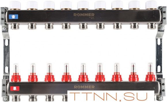 Для отопления Rommer 1"/3/4"x9 с расходомерами (RMS-1200-000009) Для отопления Rommer 1"/3/4"x9 с расходомерами (RMS-1200-000009)