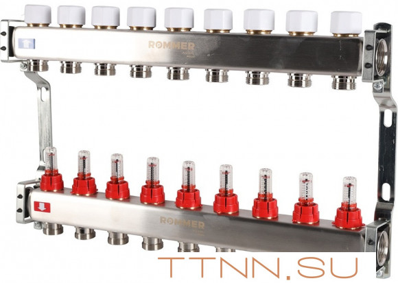 Для отопления Rommer 1"/3/4"x9 с расходомерами (RMS-1200-000009) Для отопления Rommer 1"/3/4"x9 с расходомерами (RMS-1200-000009)
