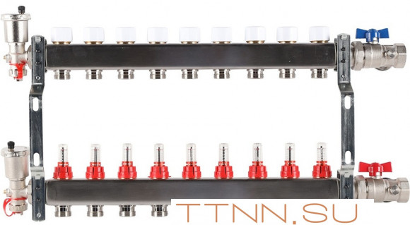 Для отопления Rommer 1"/3/4"x9 с расходомерами (RMS-1210-000009) Для отопления Rommer 1"/3/4"x9 с расходомерами (RMS-1210-000009)