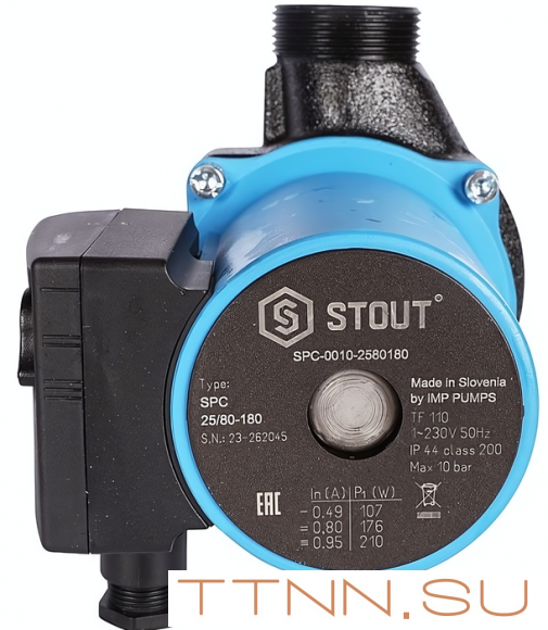 Насос для отопления STOUT 25/80-180 (SPC-0010-2580180) Насос для отопления STOUT 25/80-180 (SPC-0010-2580180)