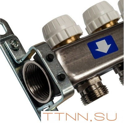 Коллектор с запорными клапанами STOUT SMS-0932-000002; с клапаном выпуска воздуха и сливом Коллектор с запорными клапанами STOUT SMS-0932-000002; с клапаном выпуска воздуха и сливом