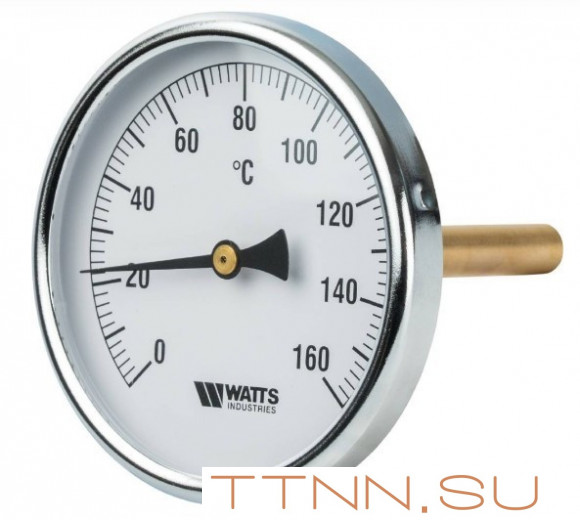 Термометр биметаллический с погружной гильзой Watts F+R801 (T) 100/50 резьба с самоуплотнением Термометр биметаллический с погружной гильзой Watts F+R801 (T) 100/50 резьба с самоуплотнением