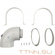 Адаптер коаксиальный STOUT для котла угловой 90° D60/100 Адаптер коаксиальный STOUT для котла угловой 90° D60/100