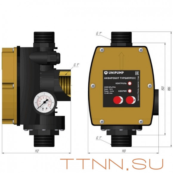 Блок управления двумя насосами Unipump ТУРБИПРЕСС Б2 Блок управления двумя насосами Unipump ТУРБИПРЕСС Б2