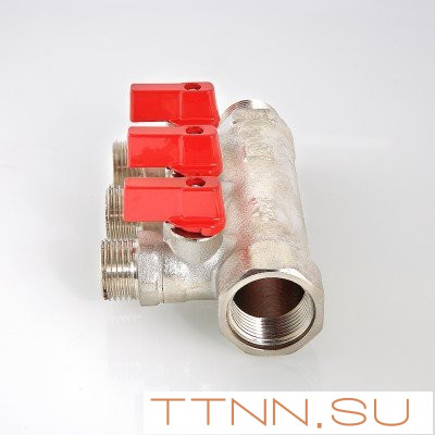 Коллектор с отсекающими кранами Valtec 3/4*3*1/2 VT.580 Коллектор с отсекающими кранами Valtec 3/4*3*1/2 VT.580