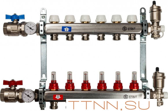 Коллектор с расходомерами STOUT SMS 0907 000006 Коллектор с расходомерами STOUT SMS 0907 000006