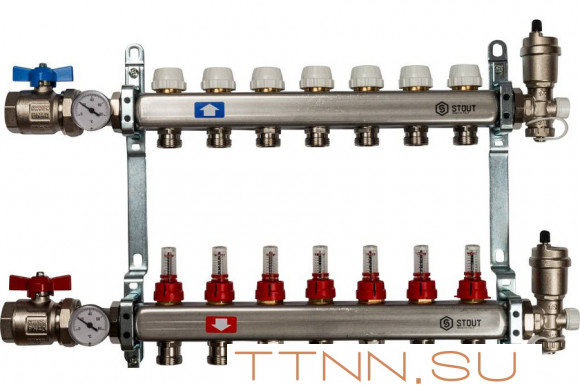 Коллектор с расходомерами STOUT SMS 0907 000007 Коллектор с расходомерами STOUT SMS 0907 000007