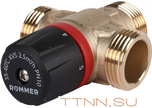 Смесительный клапан Rommer 1" НР 35-60°С KV 2,5 (RVM-0232-256025) боковое смешивание Смесительный клапан Rommer 1" НР 35-60°С KV 2,5 (RVM-0232-256025) боковое смешивание