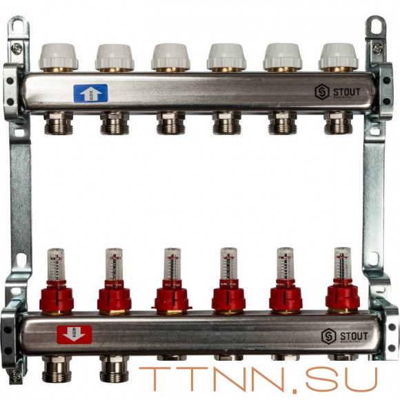 Коллектор с расходомерами STOUT SMS 0917 000006 Коллектор с расходомерами STOUT SMS 0917 000006