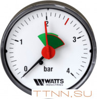 Манометр аксиальный Watts F+R101(MHA) 50/4x1/4" Манометр аксиальный Watts F+R101(MHA) 50/4x1/4"