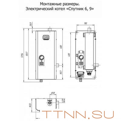 Электрический котел Теплодар СПУТНИК электро 6 черный Электрический котел Теплодар СПУТНИК электро 6 черный