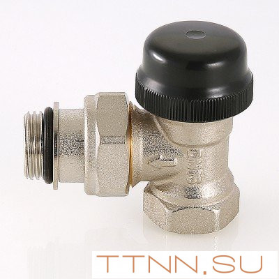 Клапан термостатический для радиатора угловой с преднастройкой Valtec KV 0,1-0,6 1/2" VT.037.N.04 Клапан термостатический для радиатора угловой с преднастройкой Valtec KV 0,1-0,6 1/2" VT.037.N.04