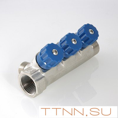 Коллектор с регулировочными вентилями и наружной резьбой Valtec 1*2*1/2 VT.560.N Коллектор с регулировочными вентилями и наружной резьбой Valtec 1*2*1/2 VT.560.N