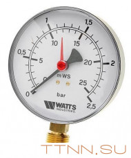 Манометр радиальный Watts F+R200 (MDR) 63/ 25x1/4" Манометр радиальный Watts F+R200 (MDR) 63/ 25x1/4"