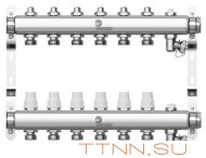 Коллектор нерж. для отопления Wester 1"-3/4 в сборе на 6 выходов с 2 заглушками Коллектор нерж. для отопления Wester 1"-3/4 в сборе на 6 выходов с 2 заглушками