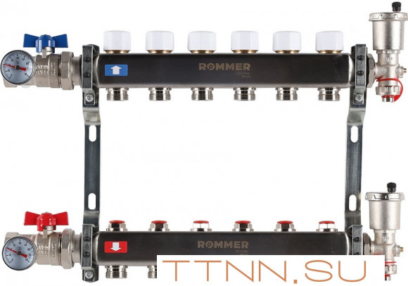Для отопления Rommer 1"/3/4"x6 с запорными клапанами (RMS-3210-000006) Для отопления Rommer 1"/3/4"x6 с запорными клапанами (RMS-3210-000006)
