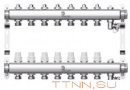Коллектор нерж. для отопления Wester 1"-3/4 в сборе на 7 выходов с 2 заглушками Коллектор нерж. для отопления Wester 1"-3/4 в сборе на 7 выходов с 2 заглушками