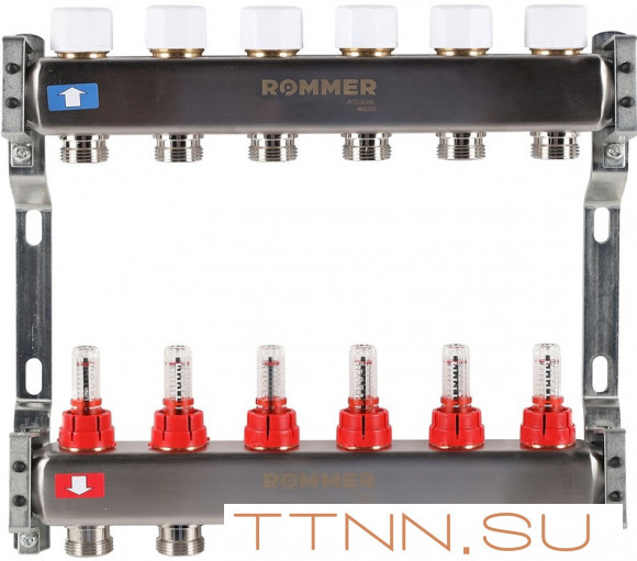 Для отопления Rommer 1"/3/4"x6 с расходомерами (RMS-1200-000006) Для отопления Rommer 1"/3/4"x6 с расходомерами (RMS-1200-000006)
