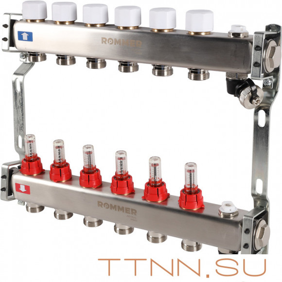 Для отопления Rommer 1"/3/4"x6 с расходомерами (RMS-1201-000006) Для отопления Rommer 1"/3/4"x6 с расходомерами (RMS-1201-000006)