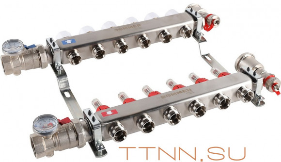 Для отопления Rommer 1"/3/4"x6 с расходомерами (RMS-1210-000006) Для отопления Rommer 1"/3/4"x6 с расходомерами (RMS-1210-000006)