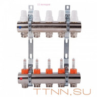 Коллекторная группа с расходомерами General fitings 1"х 3/4" на 11 выходов Коллекторная группа с расходомерами General fitings 1"х 3/4" на 11 выходов