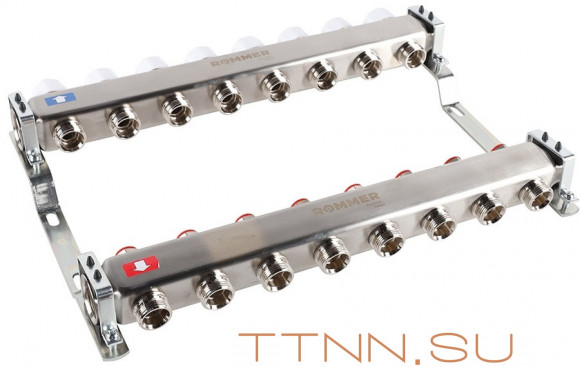 Для отопления Rommer 1"/3/4"x8 с запорными клапанами (RMS-3200-000008) Для отопления Rommer 1"/3/4"x8 с запорными клапанами (RMS-3200-000008)