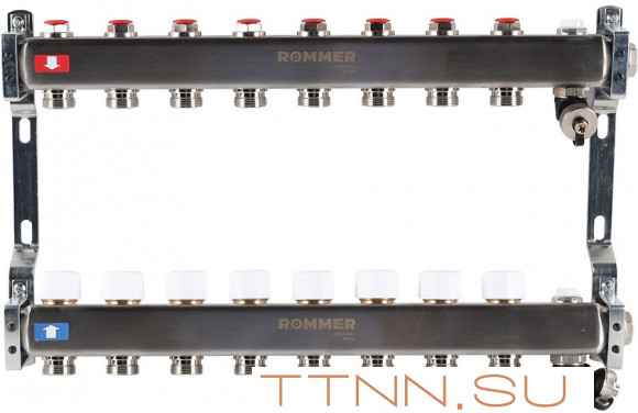 Для отопления Rommer 1"/3/4"x8 с запорными клапанами (RMS-3201-000008) Для отопления Rommer 1"/3/4"x8 с запорными клапанами (RMS-3201-000008)