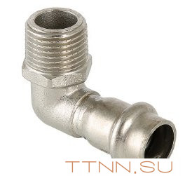 Угольник из нержавеющей стали 90 градусов Valtec 18х1/2 Угольник из нержавеющей стали 90 градусов Valtec 18х1/2