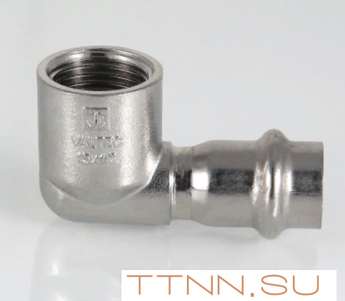 Угольник из нержавеющей стали 90 градусов Valtec 22х1/2 Угольник из нержавеющей стали 90 градусов Valtec 22х1/2