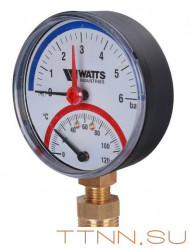 Термоманометр радиальный Watts FR 828(TMRA) 6 бар Термоманометр радиальный Watts FR 828(TMRA) 6 бар