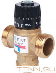 Смесительный клапан STOUT 1 НР 35-60°С KV 2,5 м3/ч Смесительный клапан STOUT 1 НР 35-60°С KV 2,5 м3/ч