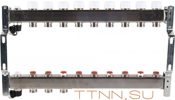 Для отопления Rommer 1"/3/4"x9 с запорными клапанами (RMS-3201-000009)