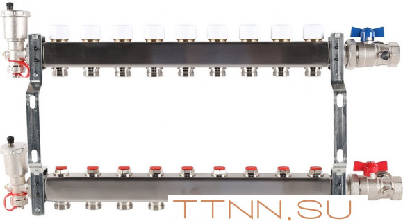 Для отопления Rommer 1"/3/4"x9 с запорными клапанами (RMS-3210-000009) Для отопления Rommer 1"/3/4"x9 с запорными клапанами (RMS-3210-000009)